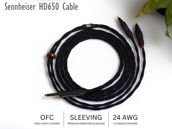 Upgrade Cable for Sennheiser HD600 HD650 HD525 HD545 HD565 HD580 Sleeved/1.5METER